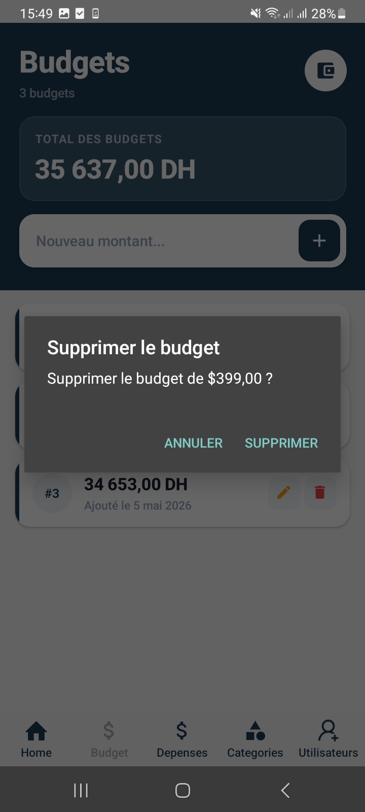 Delete user dialog